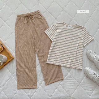 Quần lưng thun nữ - quần ống rộng nhiennhienvintage NQD00001