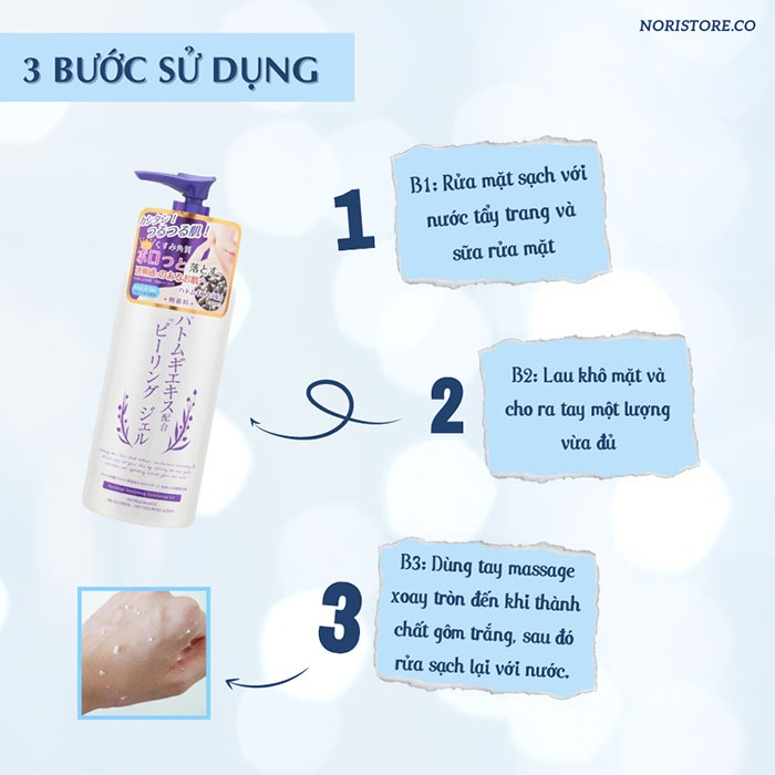 Ảnh Gel Tẩy Tế Bào Chết Hatomugi Nhật Bản (Chai 300g) 2