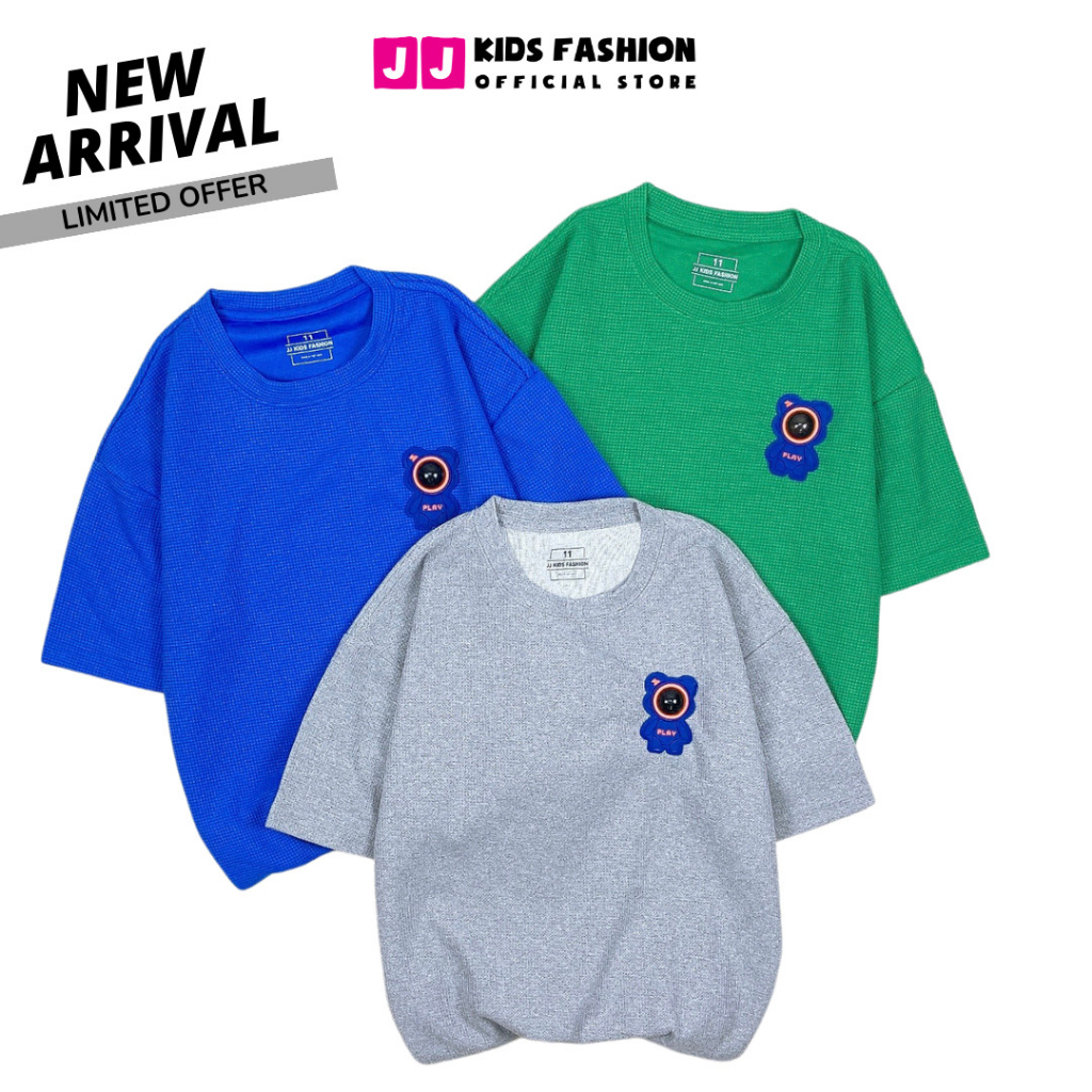 Áo thun cho bé thời trang thêu Phi hành gia sang trọng size đại 30 - 60kg - JJ Kids