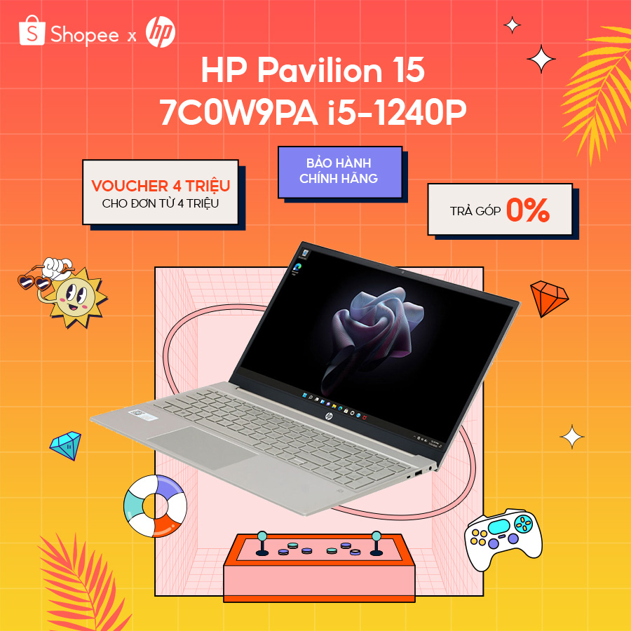 [Mã ELHP12 giảm 12% đơn 10TR] Laptop HP Pavilion 15 7C0W9PA i5-1240P | 8GB | 512GB | Iris Xe Graphics | Win 11