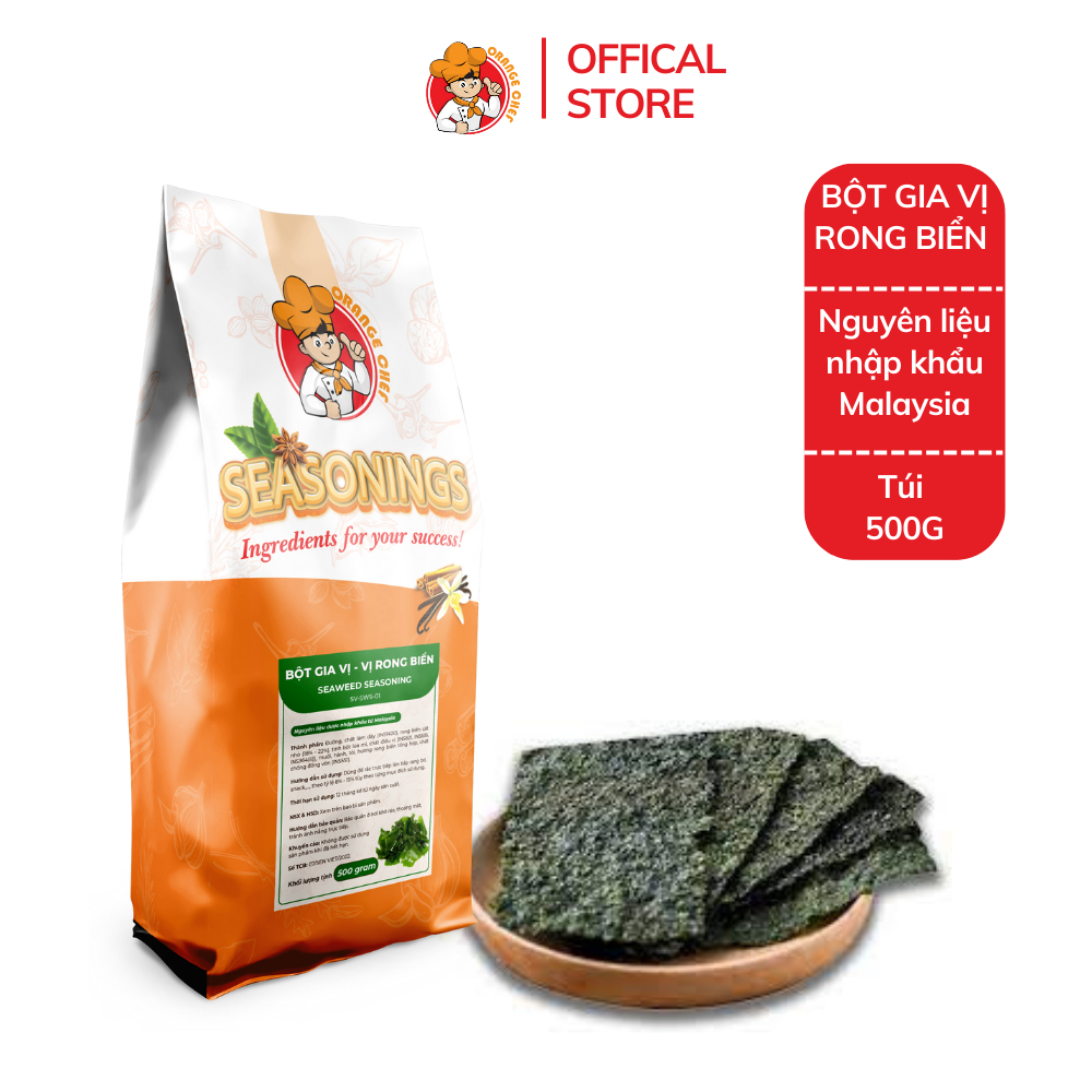 [Mã BMLTB35 giảm đến 35K đơn 99K] Bột Gia Vị Rong Biển Seaweed Seasoning - Orange Chef Túi 500g