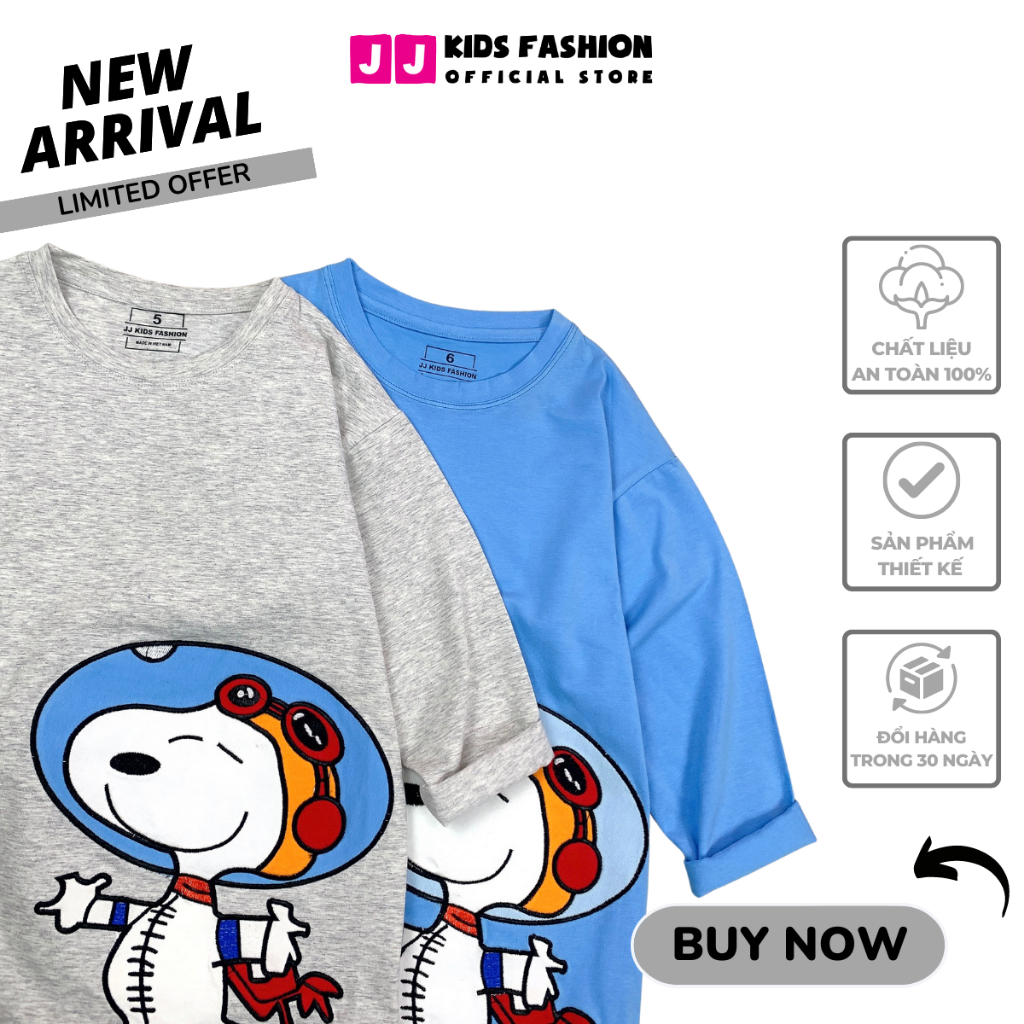 Áo thun cho bé trai cao cấp cổ tròn full size - JJ Kids