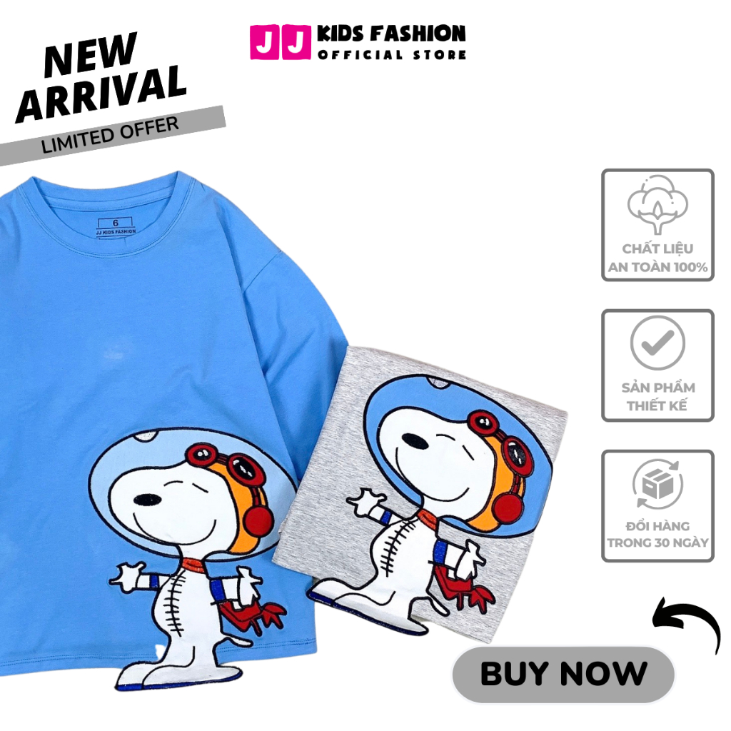 Áo thun cho bé trai cao cấp cổ tròn full size - JJ Kids