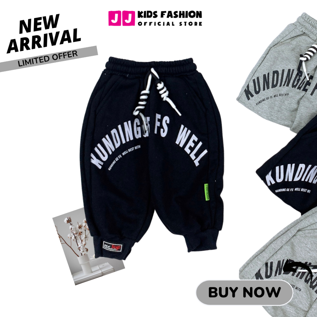 Quần Jogger Bé Trai, Bé Gái Thun Dài Bo Ống – Phong Cách Hip Hop Năng Động | JJ Kids Fashion