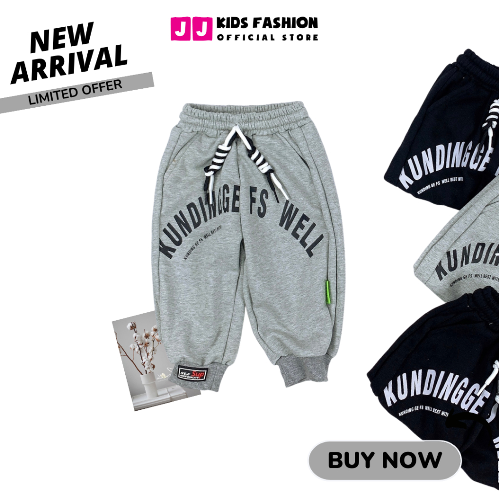 Quần Jogger Bé Trai, Bé Gái Thun Dài Bo Ống – Phong Cách Hip Hop Năng Động | JJ Kids Fashion