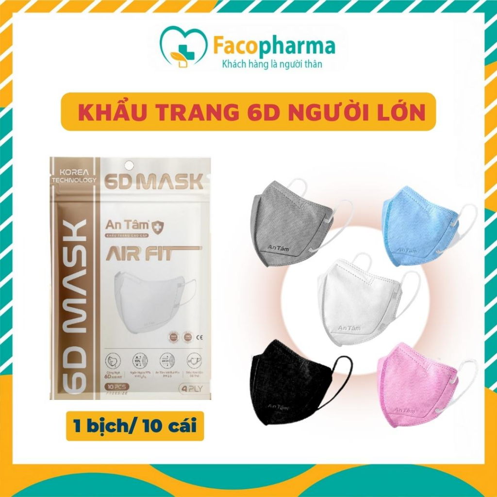 Khẩu trang 6d mask 4 lớp kháng khuẩn ngăn bụi mịn thiết kế thời trang ...