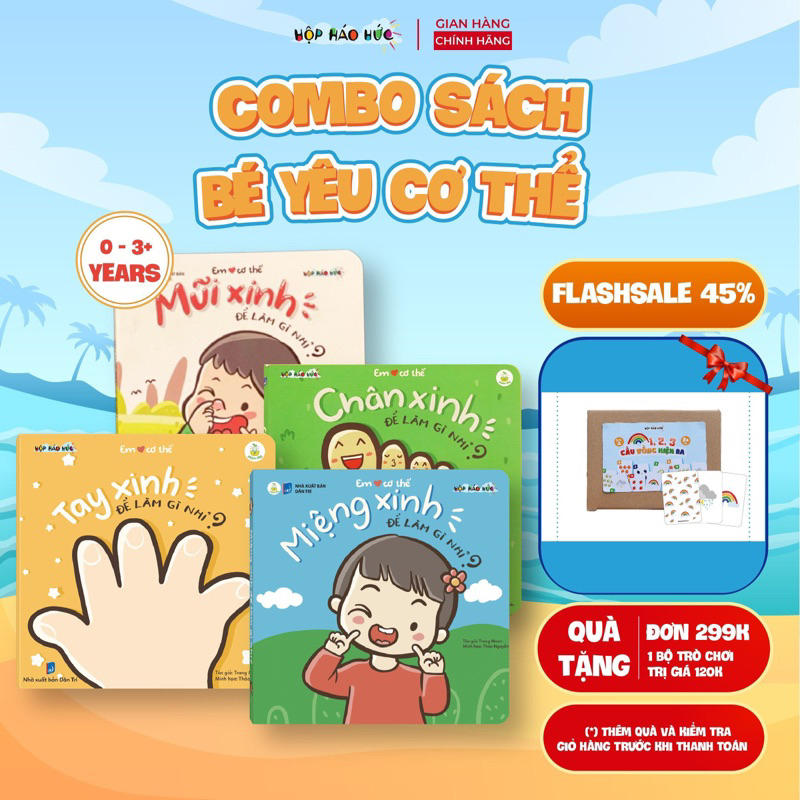 Sách cho bé - Combo 4 cuốn Bé Yêu Cơ Thể 0-3 tuổi gồm Tay Xinh, Chân Xinh, Miệng Xinh, Mũi Xinh Để Làm Gì Nhỉ