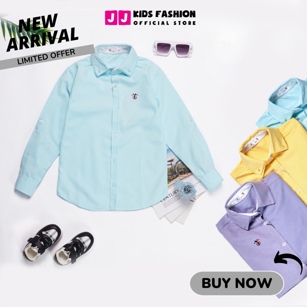 Áo sơ mi cho bé trai dài tay in hình hoạt hình phong cách Hàn Quốc - JJ Kid