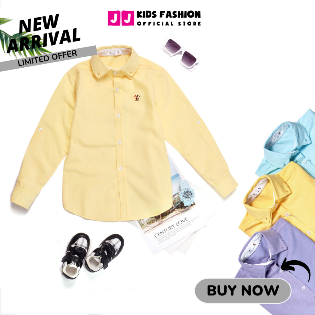 Áo sơ mi cho bé trai dài tay in hình hoạt hình phong cách Hàn Quốc - JJ Kid