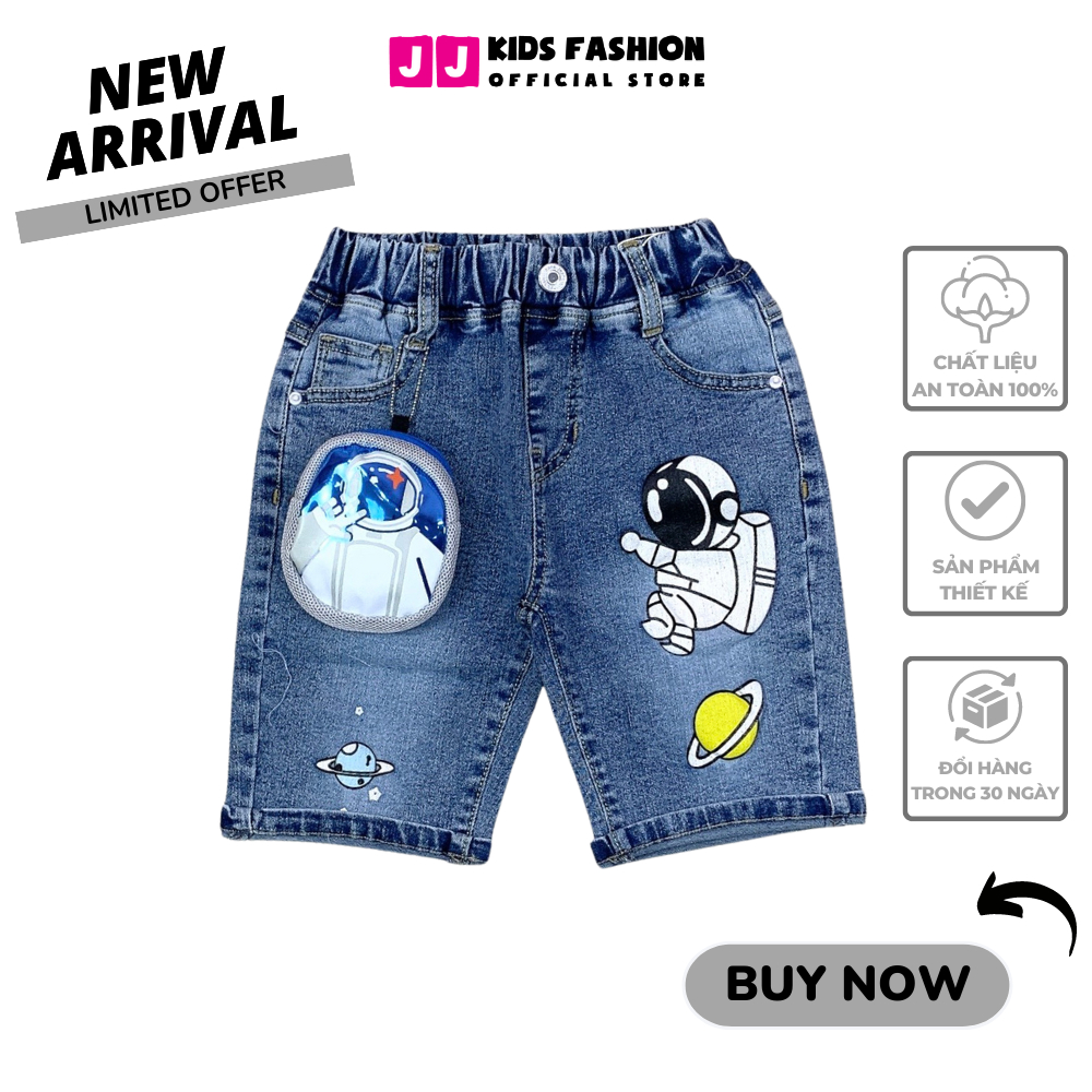 Quần jean lửng bé trai năng động thoải mái full size - JJ Kids