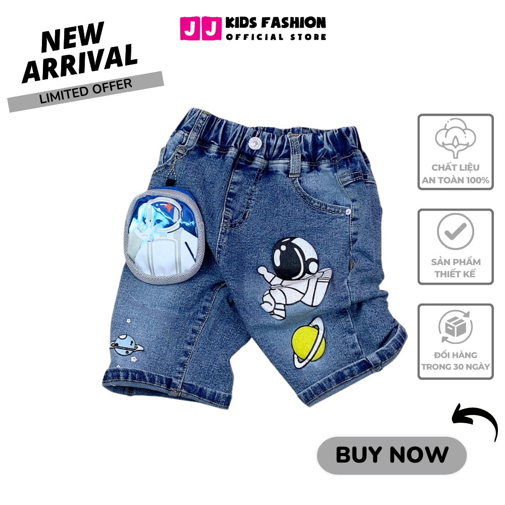 Quần jean lửng bé trai năng động thoải mái full size - JJ Kids