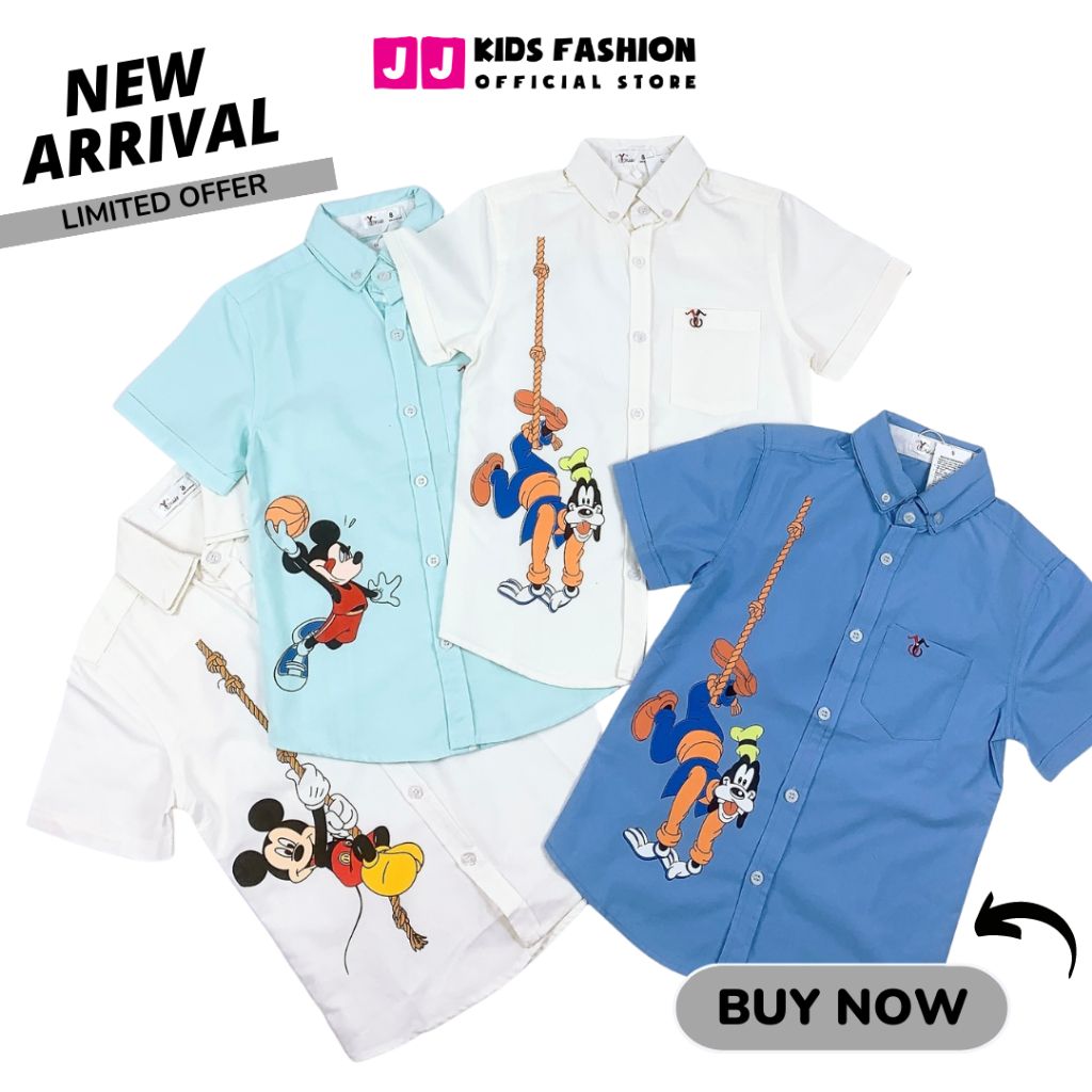 Áo sơ mi cho bé trai ngắn tay thời trang hàn quốc - JJ Kids