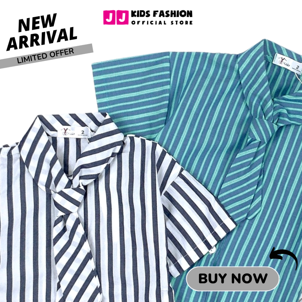 Áo sơ mi cho bé trai ngắn tay cổ cà vạt phong cách thời trang Hàn Quốc - JJ Kids