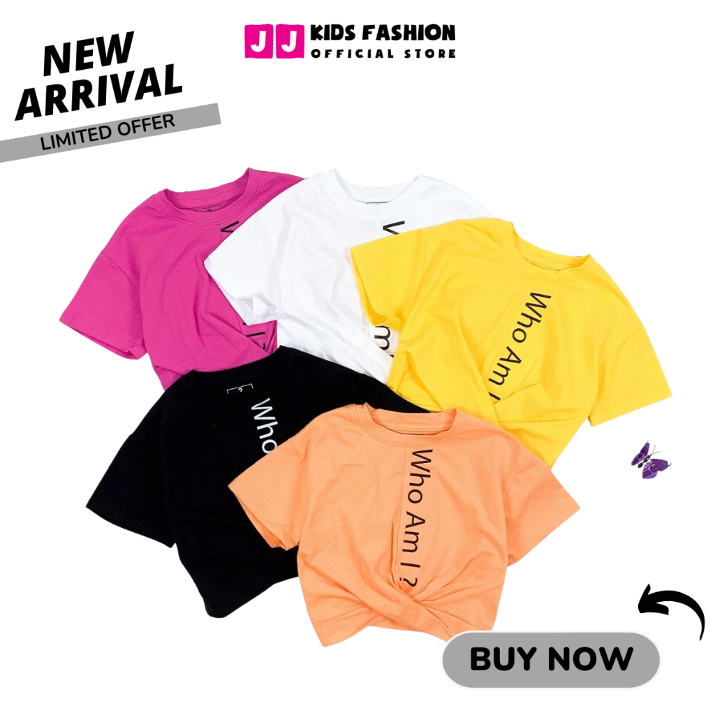 Áo thun cho bé gái croptop cộc tay cao cấp full size - JJ Kids Fashion