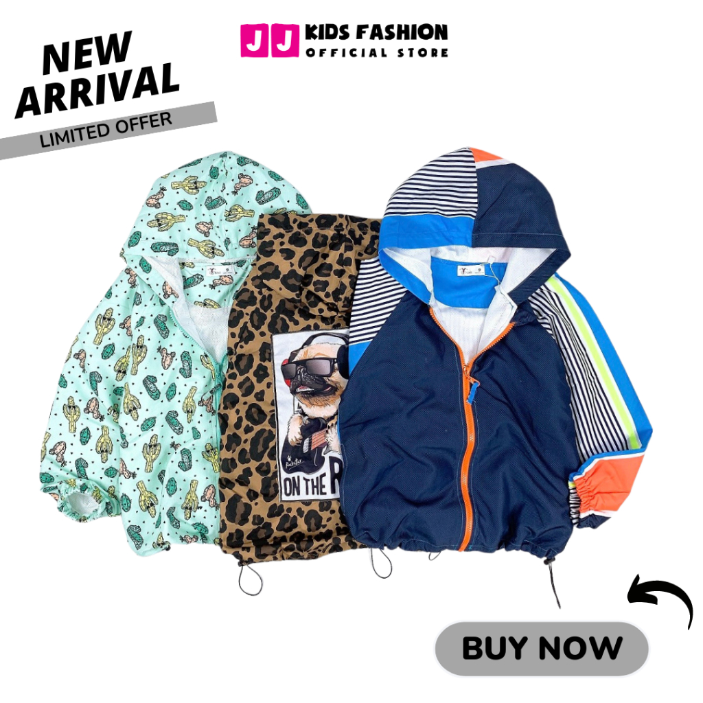 Áo chống nắng cho bé JJ Kids, áo khoác gió năng động, cá tính cho trẻ 2,3,4,5,6,7,8,9,10,11,12 tuổi