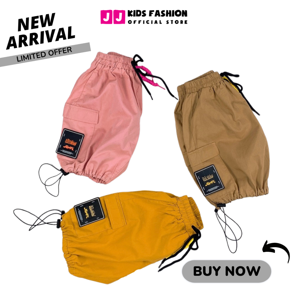 Quần short bé trai, bé gái kaki ống rút năng động thoải mái thời trang - JJ Kids