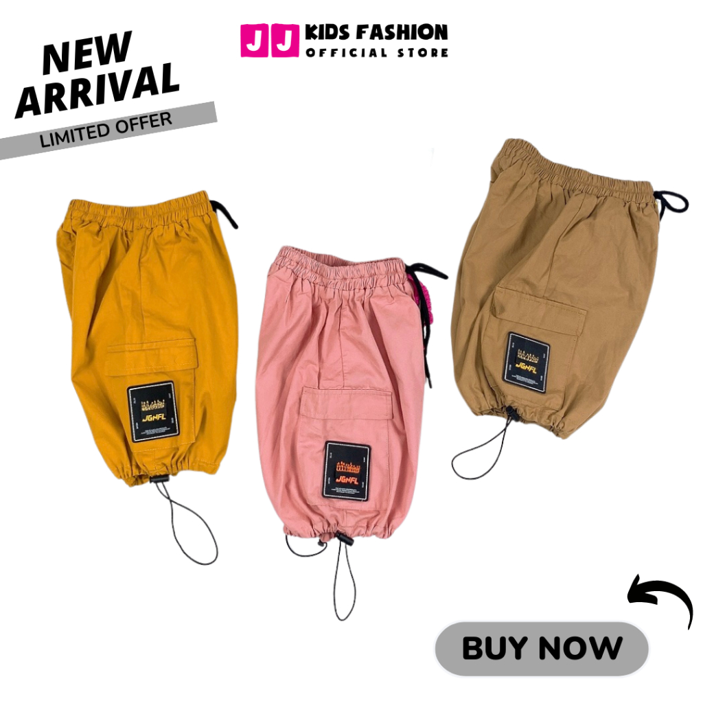 Quần short bé trai, bé gái kaki ống rút năng động thoải mái thời trang - JJ Kids