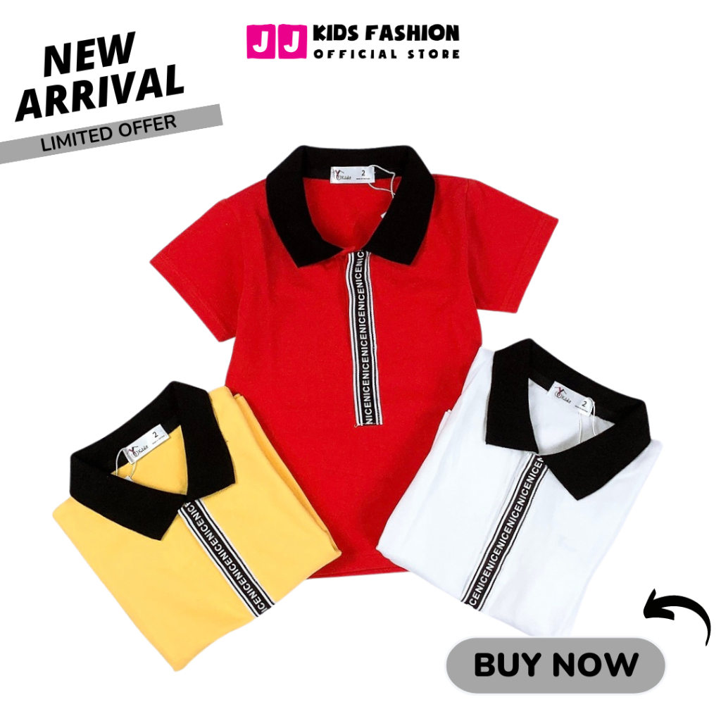 Áo polo bé trai ngắn tay cổ polo full size - JJ Kids