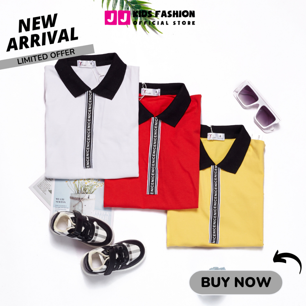 Áo polo bé trai ngắn tay cổ polo full size - JJ Kids
