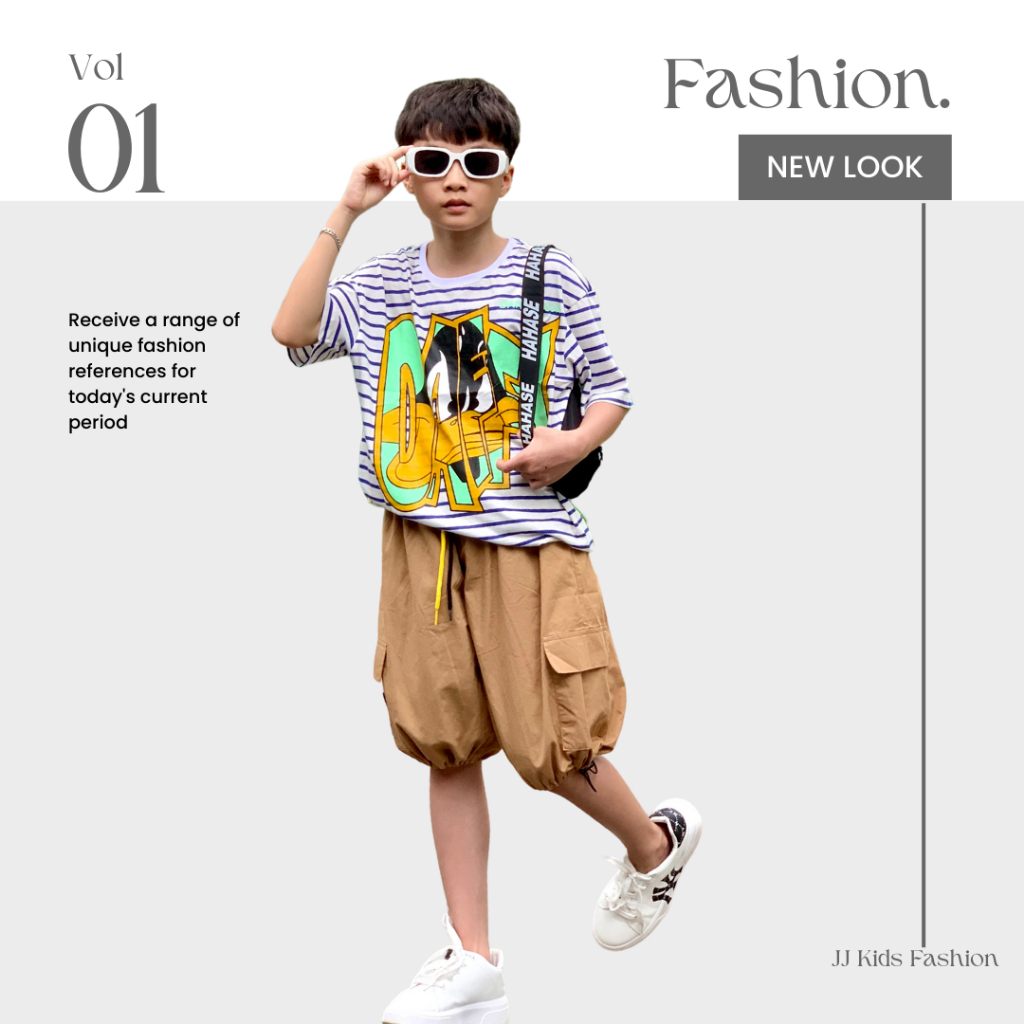 Quần short bé trai, bé gái kaki ống rút năng động thoải mái thời trang - JJ Kids