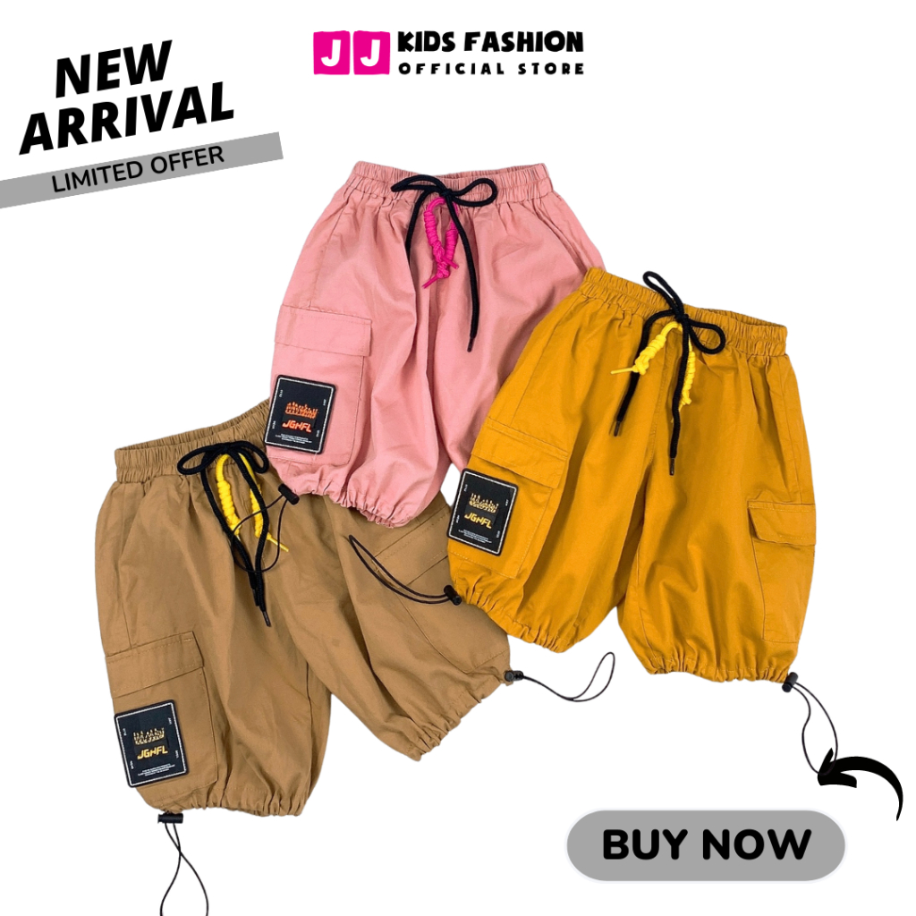 Quần short bé trai, bé gái kaki ống rút năng động thoải mái thời trang - JJ Kids