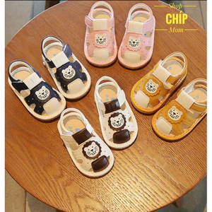 sandal bé gái dép rọ tập đi cho bé trai có còi bíp bíp siêu nhẹ êm chân da mềm chống trượt full box sư từ RO518