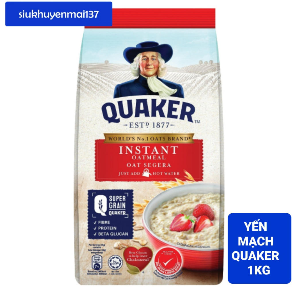 Yến Mạch Quaker 1kg - Lợi Ích, Cách Sử Dụng và Đánh Giá Chi Tiết