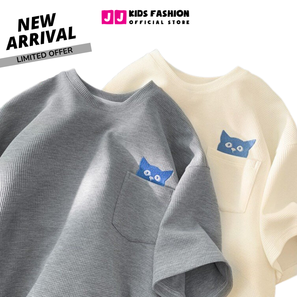 Áo thun bé trai, bé gái, áo phông cộc tay cho bé chất cotton thời trang size đại 30 - 60kg - JJ Kids