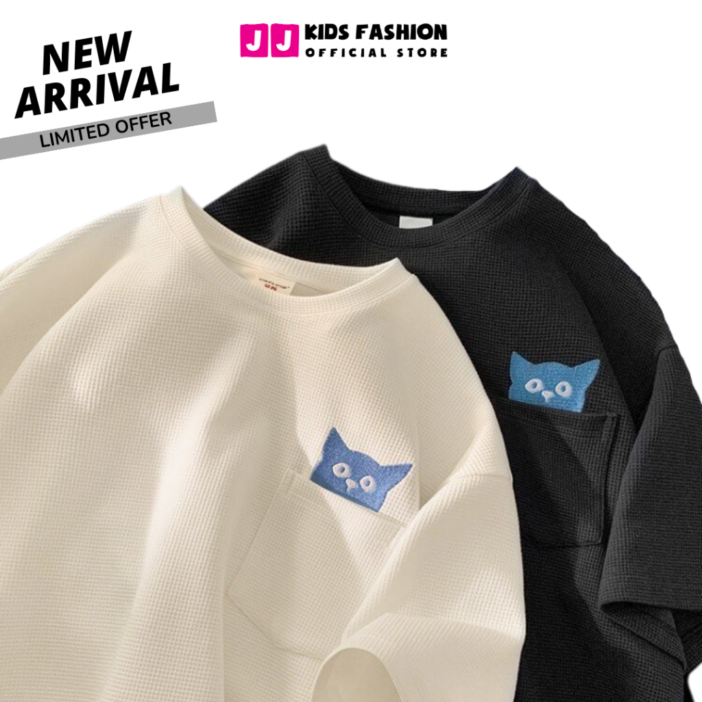 Áo thun bé trai, bé gái, áo phông cộc tay cho bé chất cotton thời trang size đại 30 - 60kg - JJ Kids