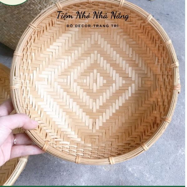 Thúng tre mini trang trí decor, rổ tre hun khói đựng đồ ăn, chụp ảnh ...