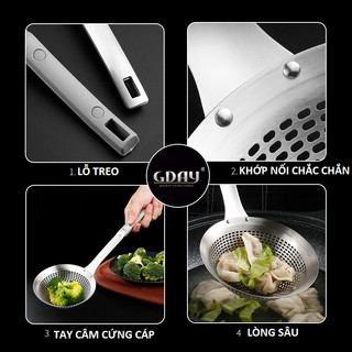 Muỗng Lọc Lưới Chiên Trong Nhà Bếp Inox 304 chất lượng - Muôi Thủng Inox 304 To Ăn Lẩu Cao Cấp