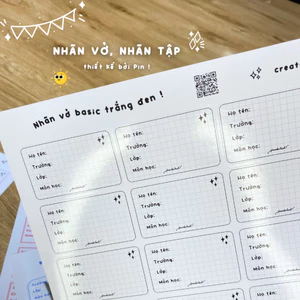 Nhãn Vở Viết Tay Sắc Màu (11 Màu), Theo Môn Học, Sanrio, Anime | Thiết kế bởi Pinandschool