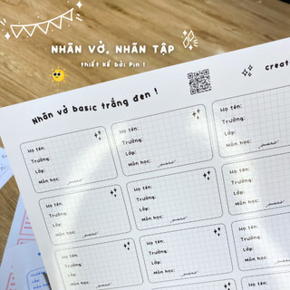 [35 MẪU - UPDATE 2026] Nhãn Vở Viết Tay Sắc Màu (11 Màu), Theo Môn Học, Sanrio, Anime | Thiết kế bởi Pinandschool