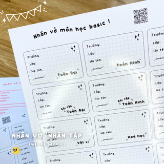 [35 MẪU - UPDATE 2026] Nhãn Vở Viết Tay Sắc Màu (11 Màu), Theo Môn Học, Sanrio, Anime | Thiết kế bởi Pinandschool