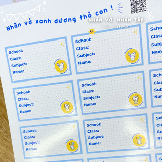 [35 MẪU - UPDATE 2026] Nhãn Vở Viết Tay Sắc Màu (11 Màu), Theo Môn Học, Sanrio, Anime | Thiết kế bởi Pinandschool
