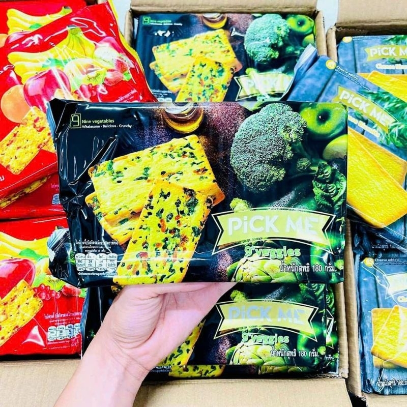 BÁNH QUY GIÒN RAU CỦ TRÁI CÂY PICK ME THÁI LAN 180G | Shopee Việt Nam