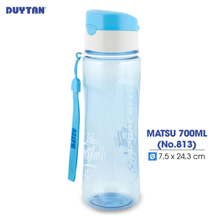 [Mã BMLTA35 giảm đến 35K đơn 99K] Bình nước nhựa DUY TÂN Matsu 700ml (7.5 x 7.5 x 24.3 cm) - 10763 - Giao màu ngẫu nhiên