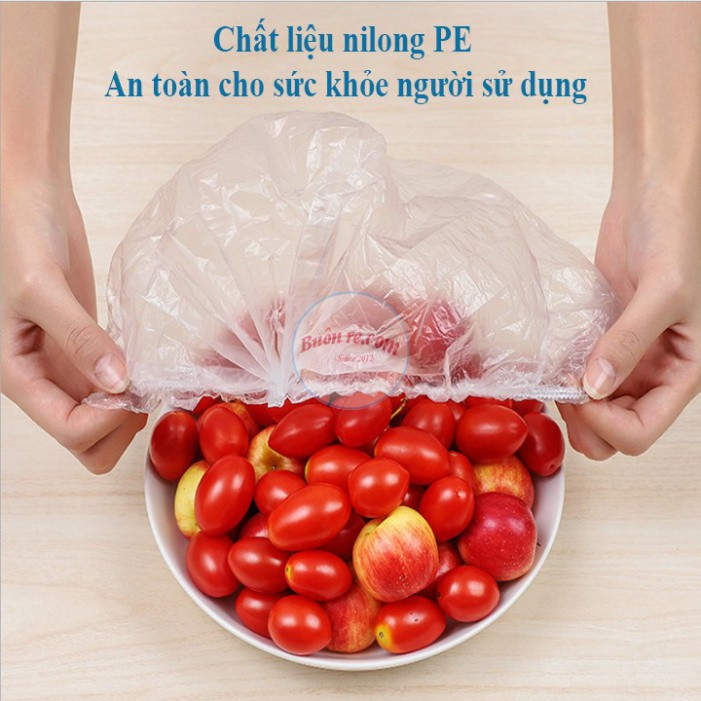 Combo 10 túi Màng bọc thực phẩm co giãn siêu dai có chun kèm túi gấu chất liệu PE- Mũ chùm đầu dùng 1 lần tiện lợi