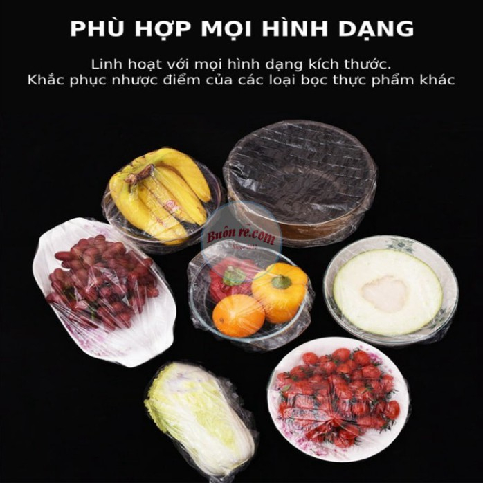 Combo 10 túi Màng bọc thực phẩm co giãn siêu dai có chun kèm túi gấu chất liệu PE- Mũ chùm đầu dùng 1 lần tiện lợi