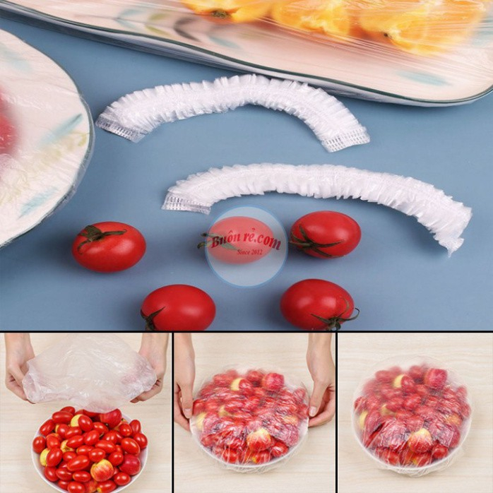Combo 10 túi Màng bọc thực phẩm co giãn siêu dai có chun kèm túi gấu chất liệu PE- Mũ chùm đầu dùng 1 lần tiện lợi