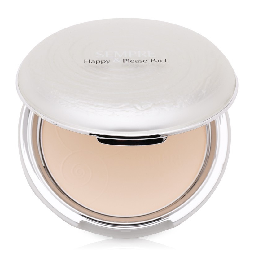 Ảnh Phấn phủ dạng nén siêu mịn Geo Sempre Happy & Please Pact#01(màu trắng hồng),#02(màu tự nhiên) 4