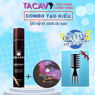 Combo Gôm Sáp LUXURIOUS 415ml +Volcanic Clay Apestomen Tạo Kiểu, Giữ Nếp Cho Tóc. HÀNG CHÍNH HÃNG