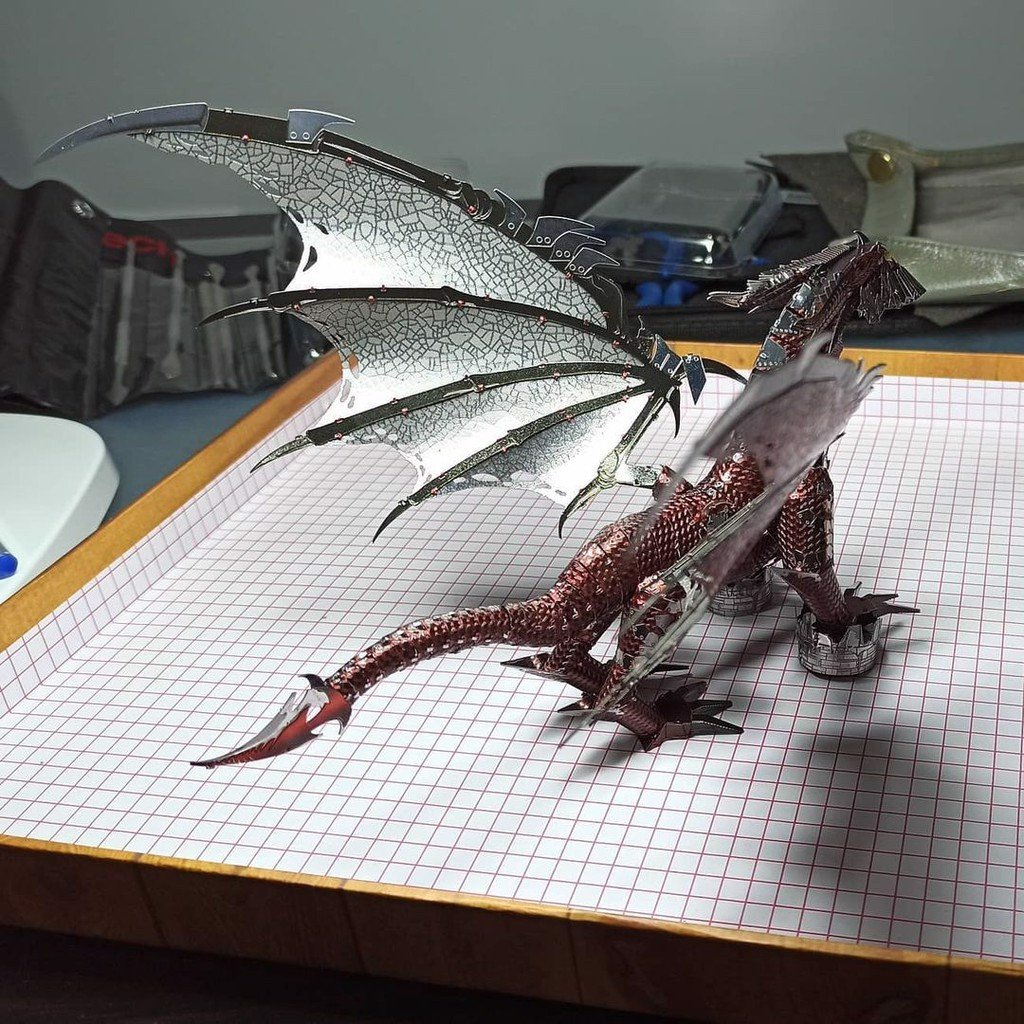 Ảnh Mô Hình Kim Loại Lắp Ráp 3D Piececool Rồng Đen The Black Dragon [chưa ráp] 2