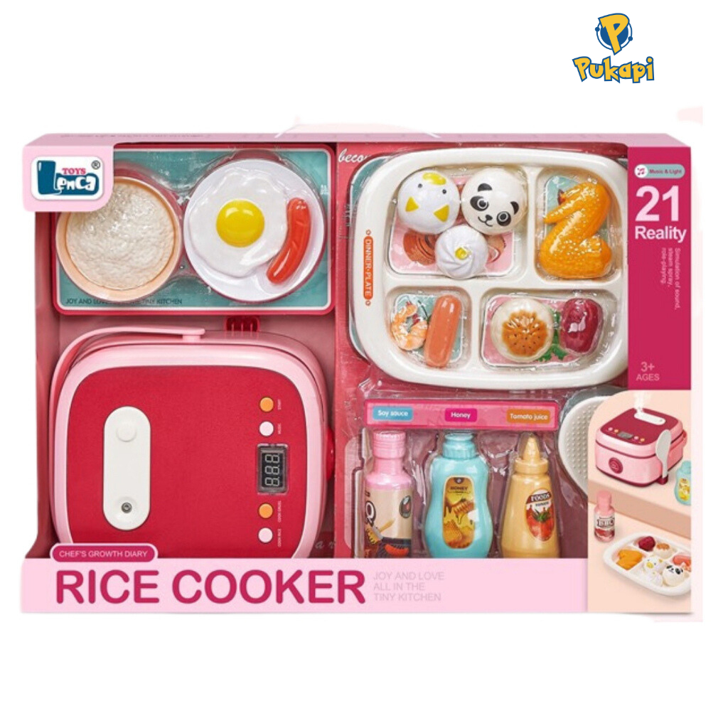 Đồ Chơi Nấu Ăn Nhà Bếp Cho Bé Gái Màu Hồng Dễ Thương Bếp Từ Có Nhạc Đèn Hot Trend- Đồ Chơi Cho Bé PUKAPI