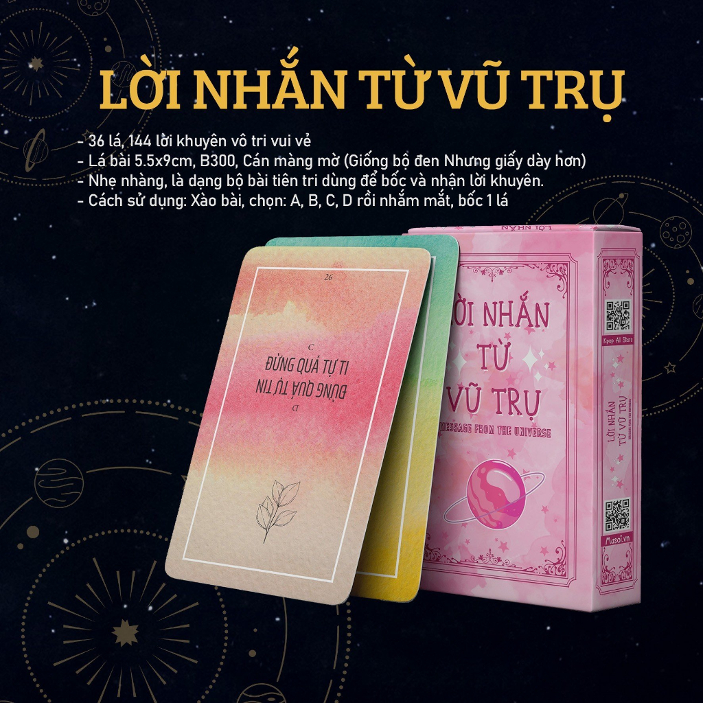 Bộ Bài Lời Nhắn Từ Vũ Trụ 36 Lá Giấy Cứng Tiên Tri Chiêm Nghiệm MaSoi SG