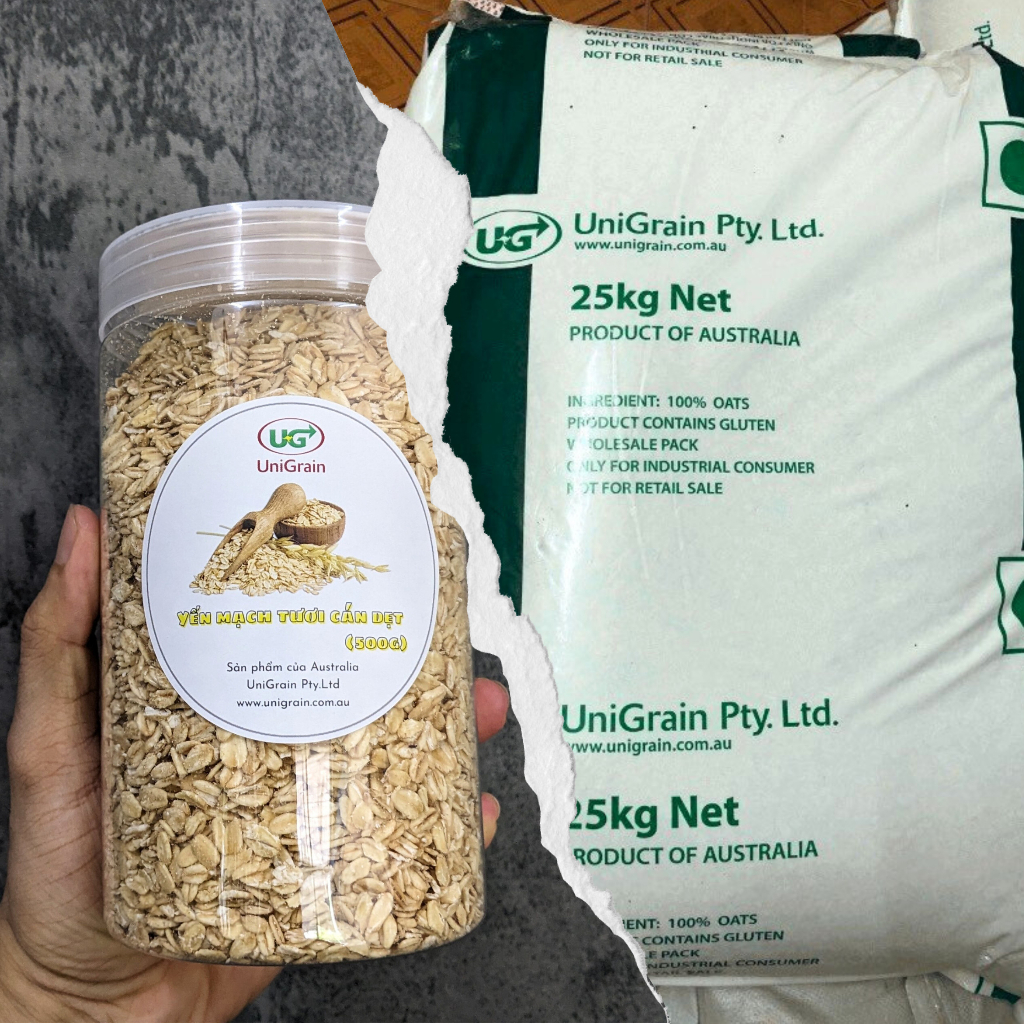 Yến mạch nguyên chất Úc UniGrain của KD Healthy Food 500g/ hộp