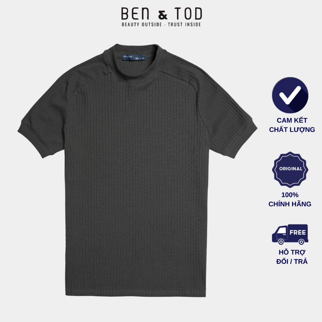 Áo thun nam cổ tròn BEN & TOD 20219 vải cotton, form body, trẻ trung, thanh lịch, đơn giản, basic, cao cấp