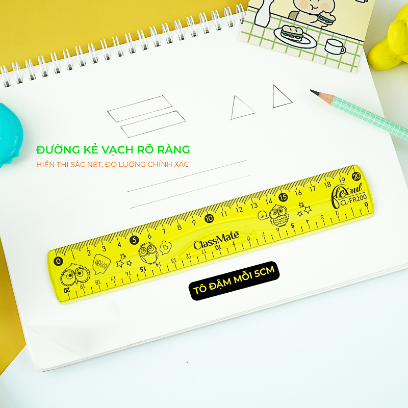 Thước Dẻo CLASSMATE Chất Liệu Nhựa Dẻo Cao Cấp CL-FR150/FR200/FR300