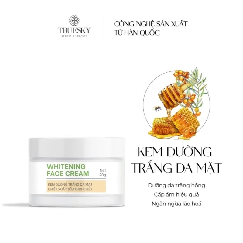 0Kem dưỡng trắng da mặt chiết xuất sữa ong chúa Truesky