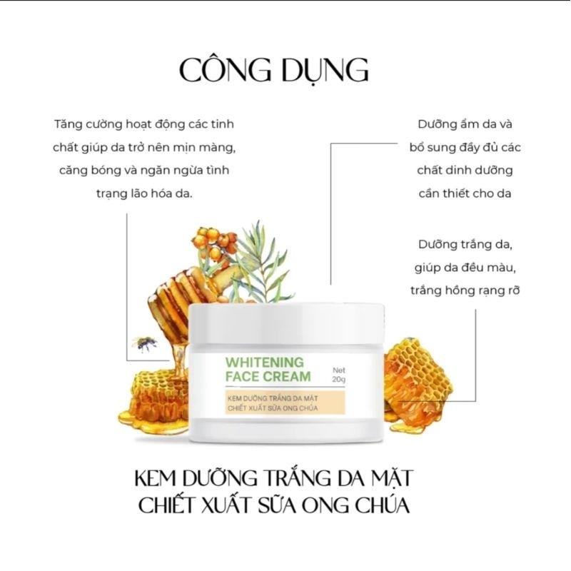0Kem dưỡng trắng da mặt chiết xuất sữa ong chúa Truesky